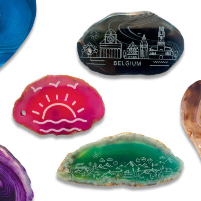 Assortiment Magnets Agate avec Gravure Personnalisée (24 ou 48 pcs)